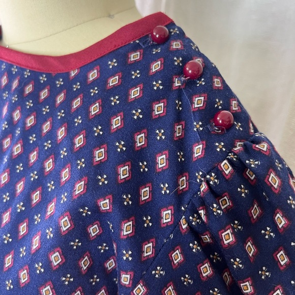 Vintage 70s Juniors JCPenney Puff Sleeve Dress Medium - Picture 2 of 7